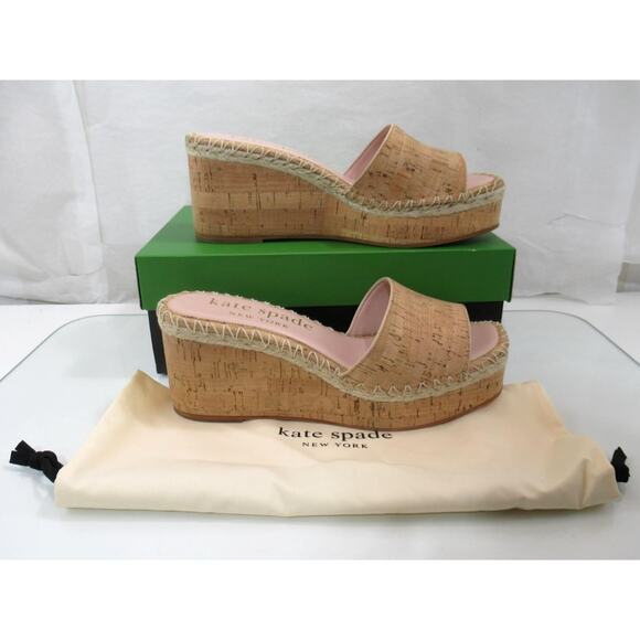 Kate Spade New York Cosette Slide Espadrille Wedge Sandals Cork Natural Size 9 - Picture 3 of 7